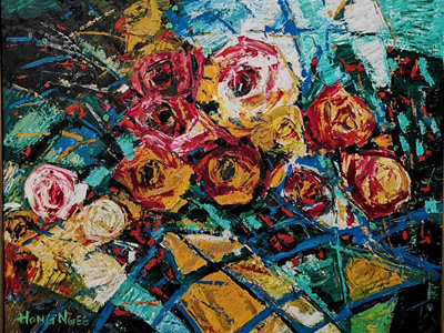 「永恆的愛」玫瑰油畫個展　溫暖眸子裡的溫度