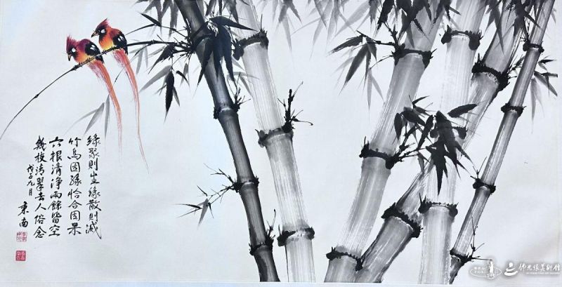 (捐贈) 李秉南 緣聚則生(竹) 薄生宣 138x80 cm 2008年 20260713-Hsi-Lai-006